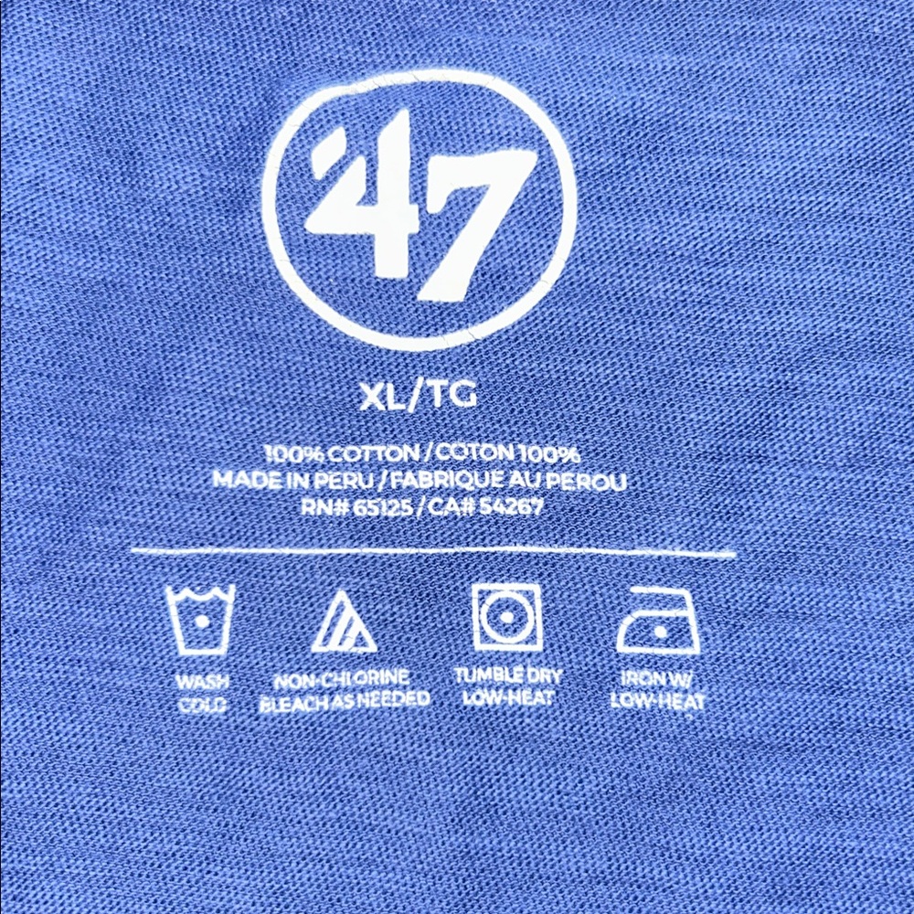 New York Mets Grit Wordmark ‘47 Scrum Tee Bleacher Blue Men’s XL | MLB Licensed - Picture 6 of 8